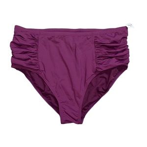 Last chance…Ambrielle Curve Bikini Bottom Swimwear Swim Burgundy Plus 2X New